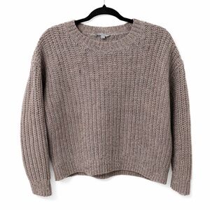 COS Chunky Wool Silk Knit Sweater | Textured Neutral Pullover Women’s Sz S